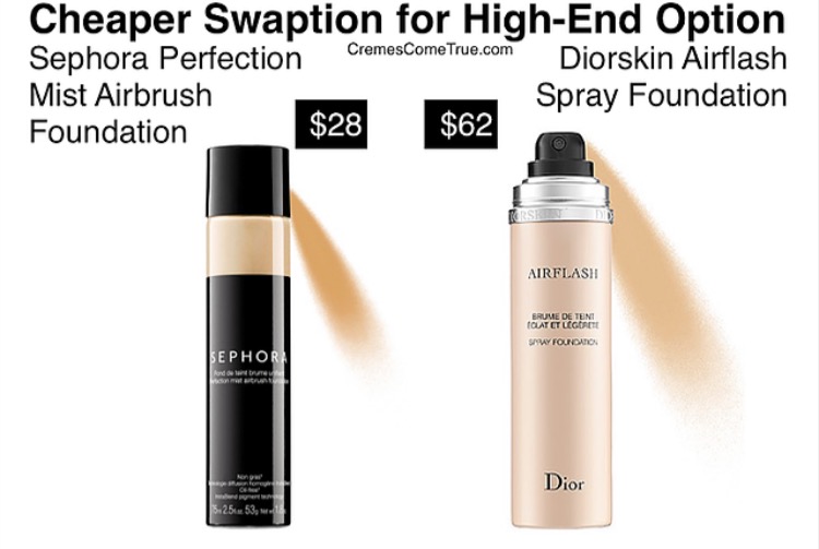 do they even compare? dior airflash spray foundation vs sephora perfection  mist airbrush foundation 