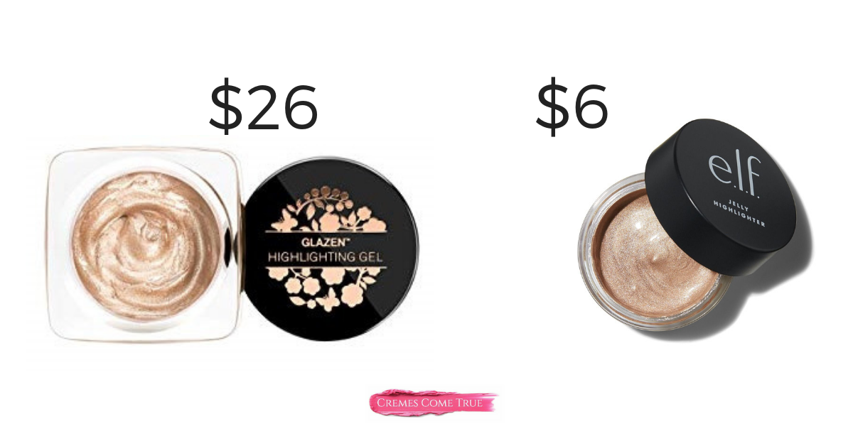 Drugstore Makeup Dupe e.l.f. Jelly Highlighter Cremes Come True